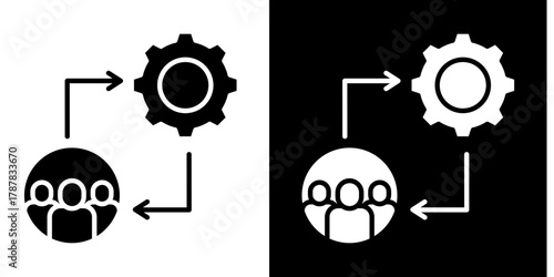 People First Approach  Icon Set White Style Collection