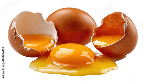 broken egg on white background