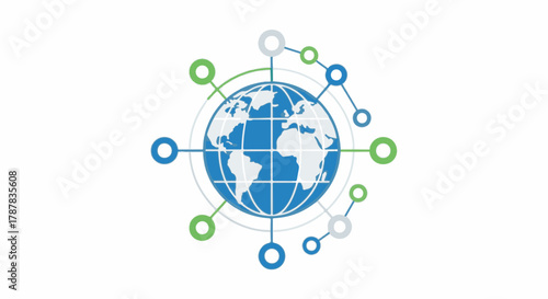 Global network connectivity with interconnected nodes around the earth