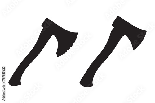 Two old axe silhouette vector illustration, axe clip art vector