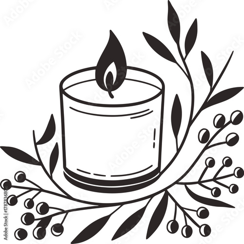 Cozy Candle Light Minimal Vector