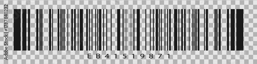 Realistic barcode with transparent background. Barcode icon. EPS10 vector illustration.