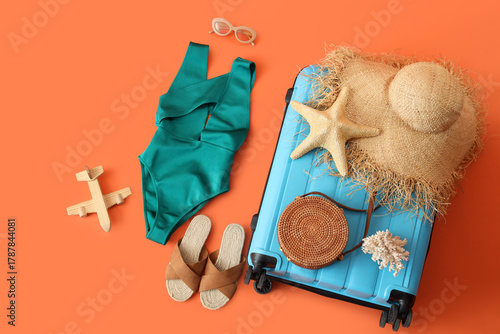 Composition with suitcase, ...