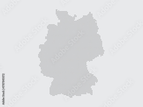 Germany map dotted silhouette geography country europe border contour shape