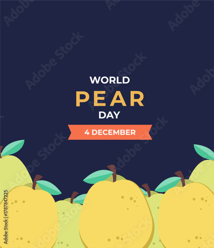 World pear day flyer illustration