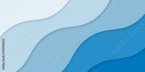 Layered Blue Abstract Waves Background. Modern trendy design in Vector Illustration