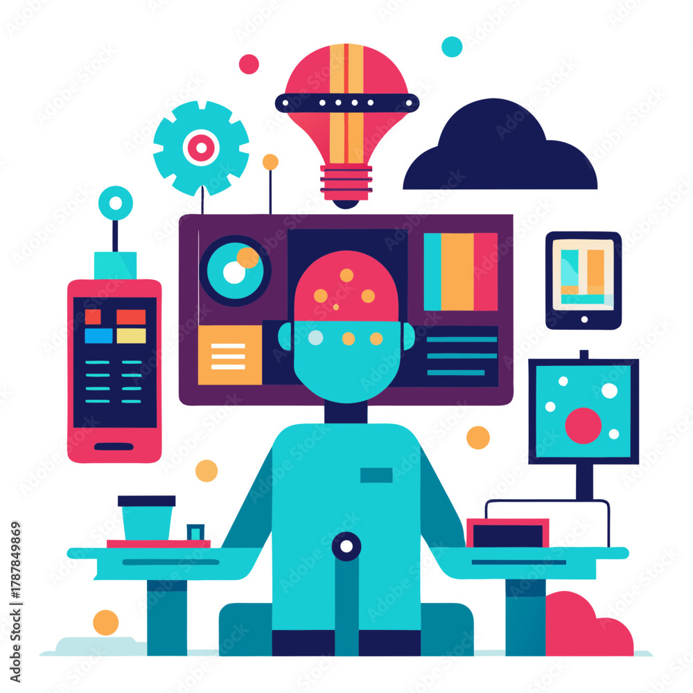 custom made wallpaper toronto digitalFuture innovative digital artificial intelligence illustration digital art vector illustration