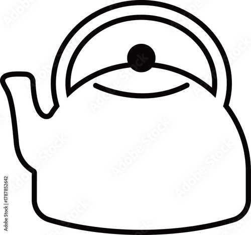 やかんのアイコン　モノトーン