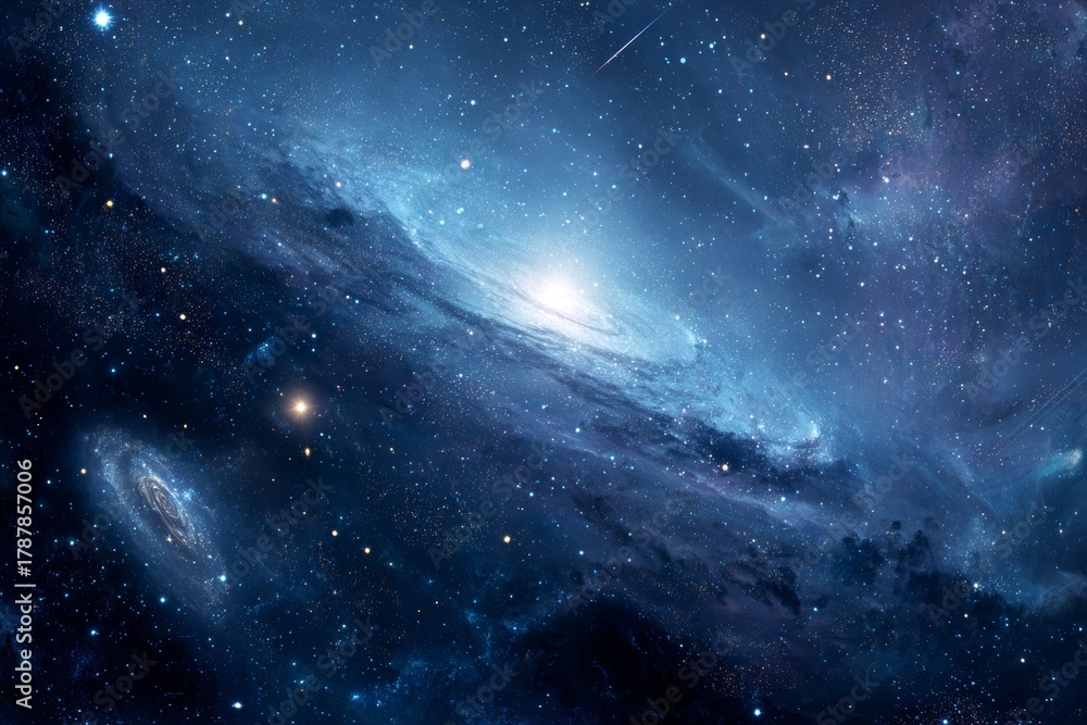 Obraz premium Stunning night sky collage featuring stars and elements of space, science, and education