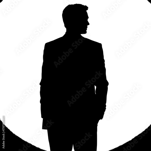 Cinematic Mystery

A mysterious silhouette of a man in a suit, half-turned toward his right, standing in a bright white void. The lighting is dramatic and crisp, emphasizing the contrast between darkn