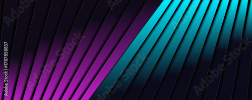 Minimal blue and violet striped abstract geometric background. High contrast tech vector design