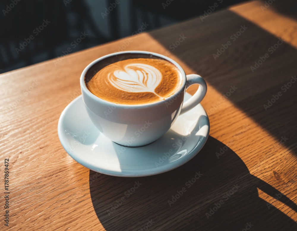 Obraz premium secangkir kopi latte bernuansa hangat