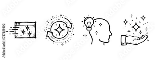 Creative concepts: innovation, bright ideas, and digital transformation