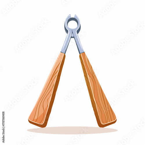 Pair of wooden tongs