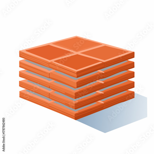 Stack of terracotta tiles