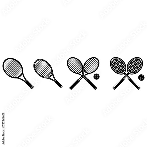 tennis racket and ball vector