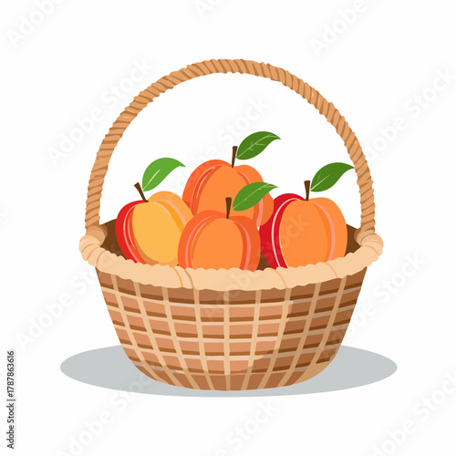 Basket of ripe peaches