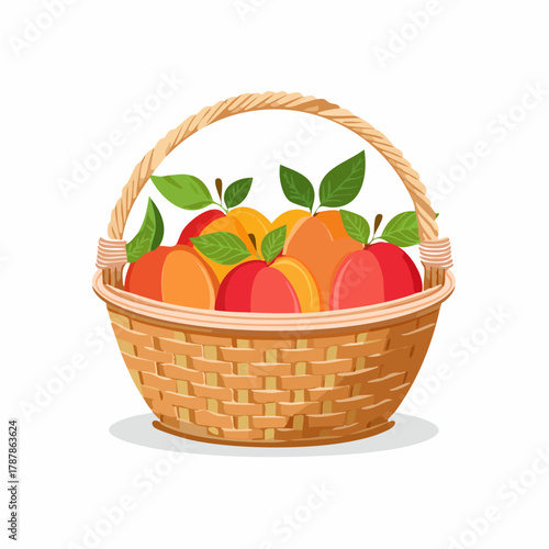 Basket of ripe peaches