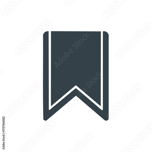 Simple dark bookmark icon symbolizing saving or favoriting content