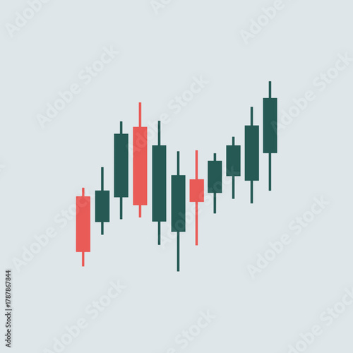 Red and green candlestick chart illustration – Ideal for finance education materials, market analysis visuals, or trading dashboards.