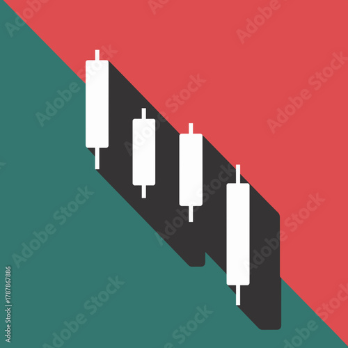 Black candlestick on green and red background – Ideal for trading design assets, finance visuals, or investment analytics.