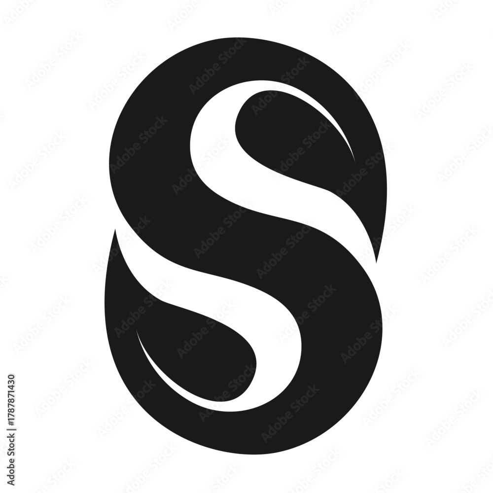 Naklejka premium Letter S Monogram Logo | Elegant Black Minimal Typography Symbol | Modern Branding Design