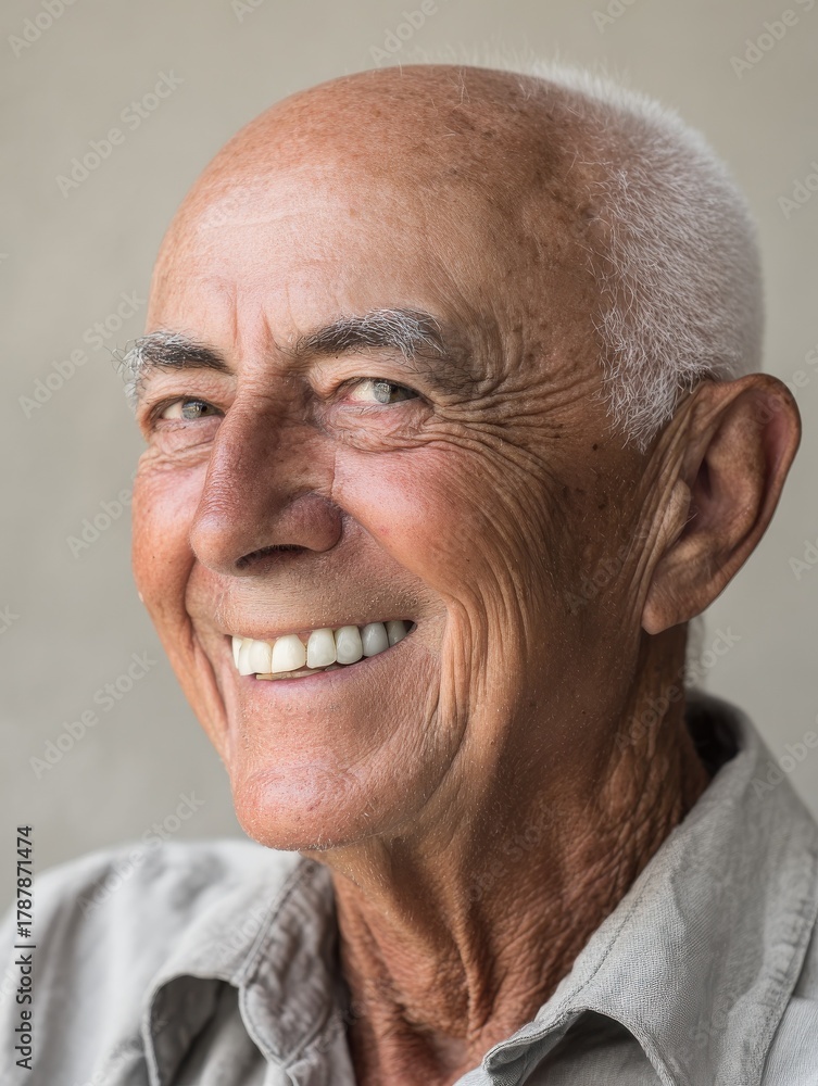 Obraz premium happy smiling elder senior man portrait no logos no brands ar 34
