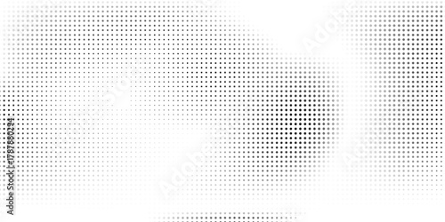 Grunge dotted halftone gradient background. Faded grit noise texture. White and black wallpaper. abstract