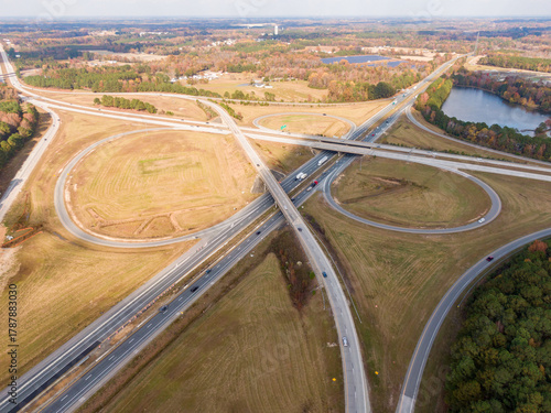 Konstfotografi Panoramic Aerial View of the I-40 and I-95 Cloverleaf Interchange and Junction i