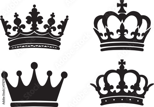 black silhouette royal crown vector illustration of luxury and nobility