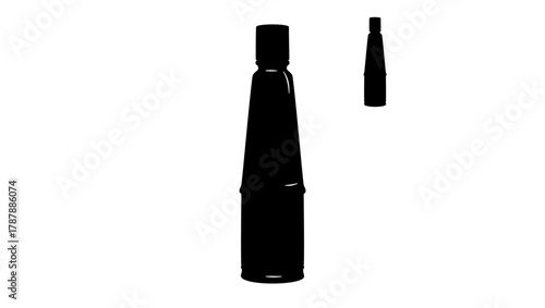 A bottle of sweet soy marinade, black isolated silhouette