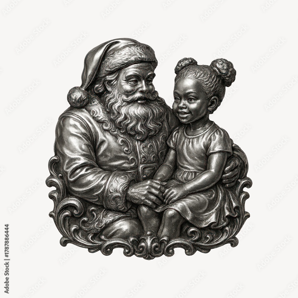 Obraz premium Santa with child illustration