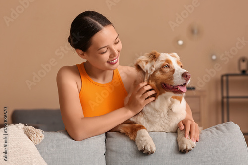 Young woman with cute Austr...