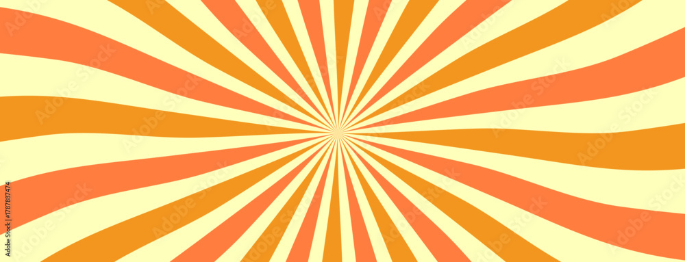 Retro Vintage Sunburst texture sunrays with swirl curves background