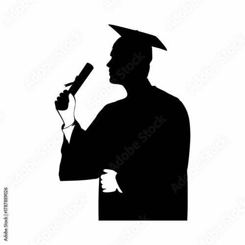 vector silhouette of a scholar 16