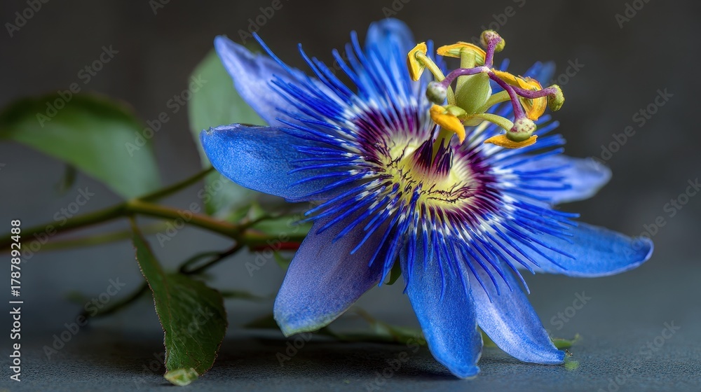 Fototapeta premium Images of stunning blue passionflower blooms