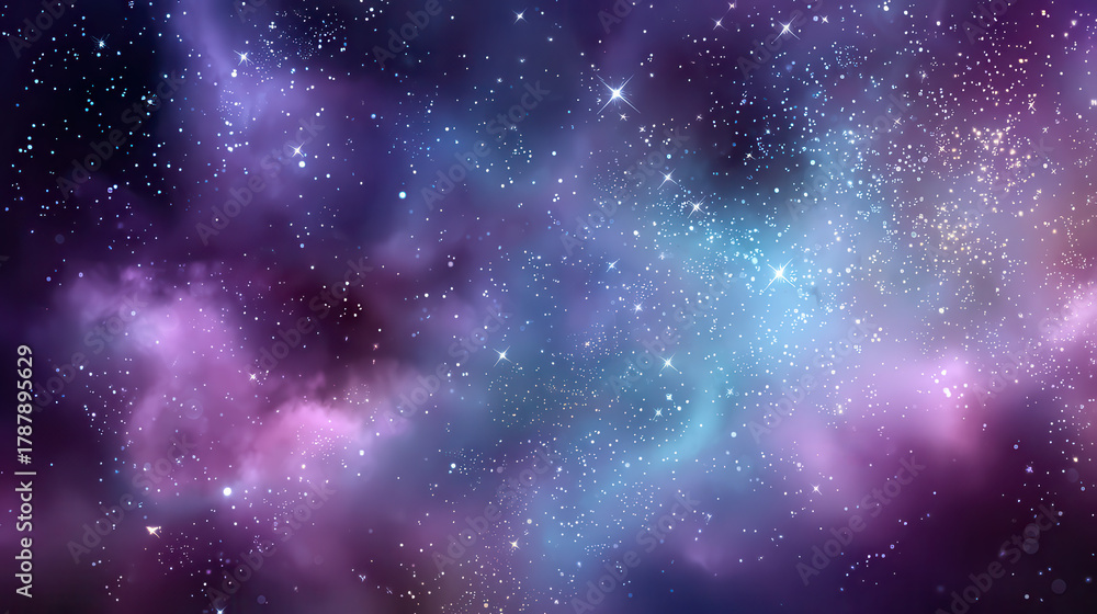 Fototapeta premium Vibrant nebula and starfield in deep space