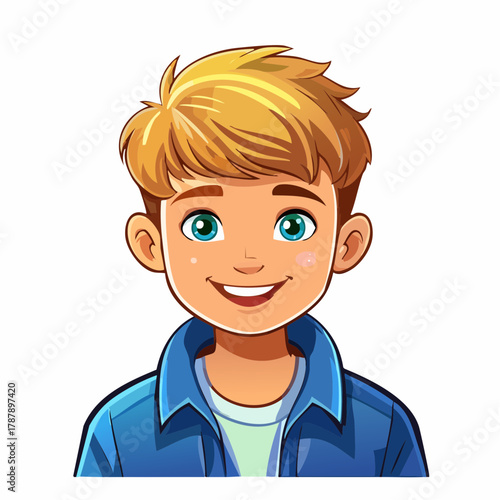 Junge mit kurzen Haaren - Comic Cartoon Style