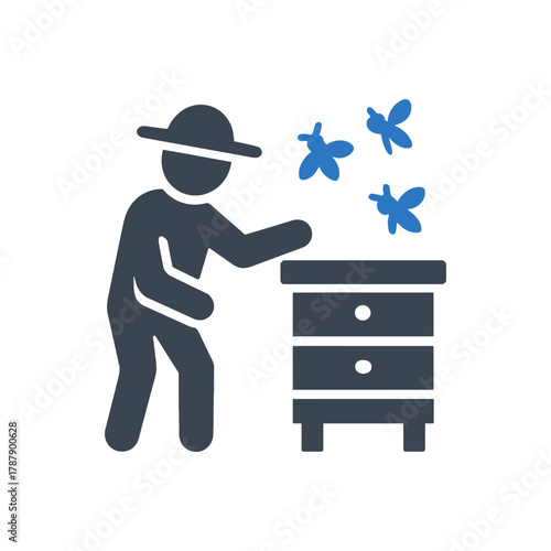 Beekeeper Tending Hive icon