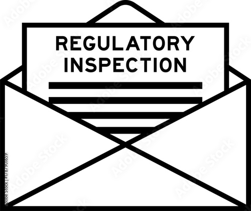 Envelope and letter sign with word regulatory inspection as the headline