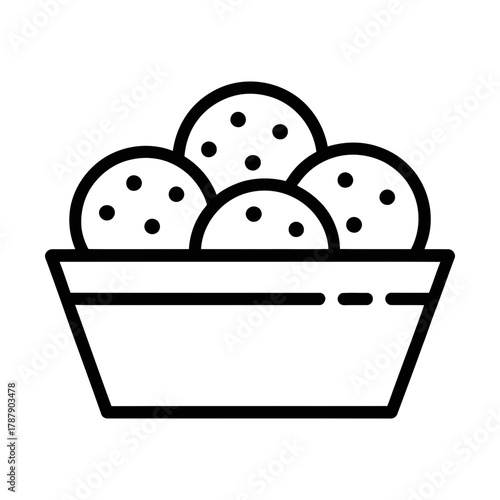 chicken nugget line icon