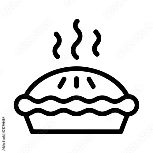 pie line icon representing baked dessert and sweet pastry