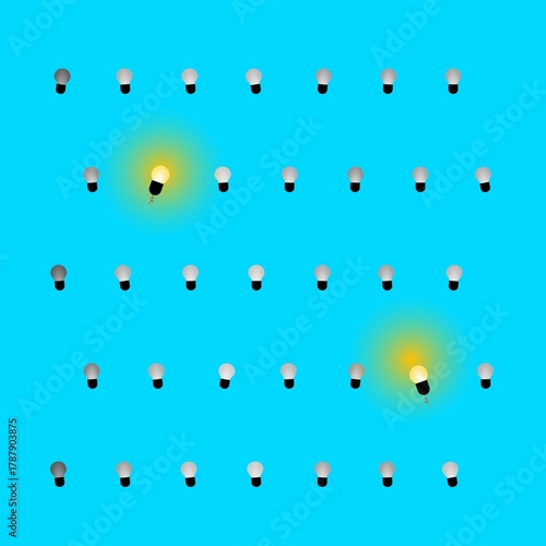 abstract lamps with black, white and yellow light