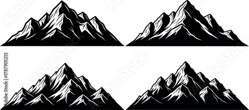 Mountain range vector set Vector
