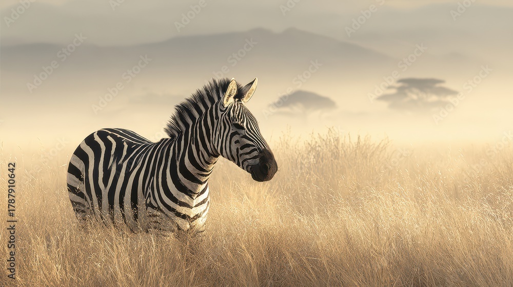 Fototapeta premium Savanna zebra African animal