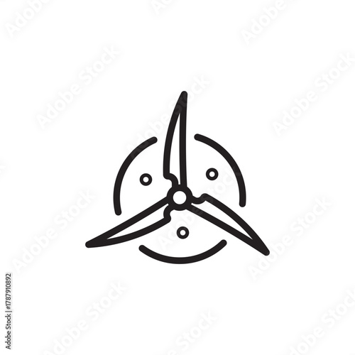 Wind turbine mold icon symbolizing blade shaping and composite structure formation, representing specialized renewable energy manufacturing, modern green technology, and industrial fabrication.