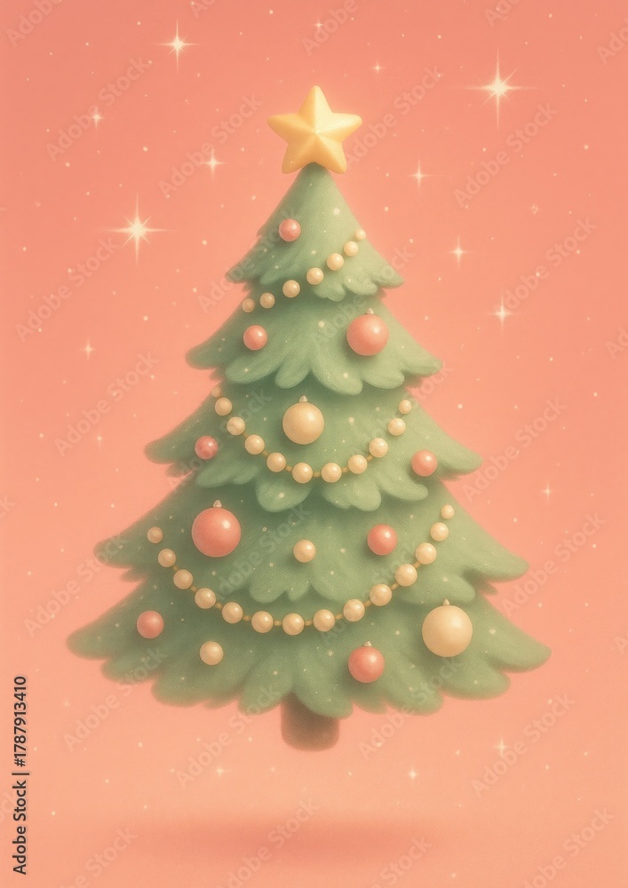 Obraz premium Festive tree with star.