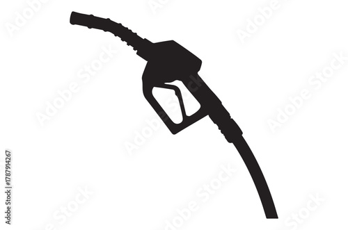 gas pump nozzle silhouette vector, fuel pump nozzle icon vector