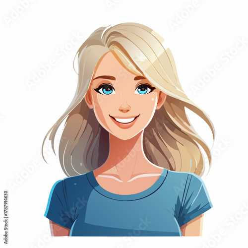 junge Frau - Cartoon Comic Stil
