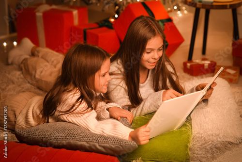 Cute happy little girls wit...